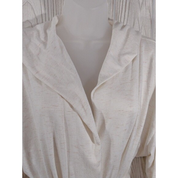 Simple Pleasures Robe Soft Comfory 1x/2x Knee Legth Robe Cream Tan Hooded - Picture 8 of 14